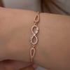 Gümüş Rose Baget Taşlı Sonsuzluk Bileklik