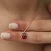 ​Gümüş Rose Çilek Figür Meyve Kolye