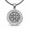 Gümüş Vegvisir Viking Pusulası Erkek Kolye