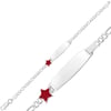 Kişiye Özel Kırmızı Yıldız Figürlü Gümüş Çocuk Künyesi
