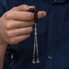 Metal Püsküllü Siyah 7x10.5 mm Rondela Kesim Rus Oltusu Tesbih