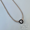 Rodyum Zirkon Taşlı Çelik Çelik Kolye 40+5 Cm - Kl0188
