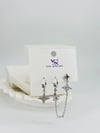 Rodyum Zirkon Taşlı Pirinç Üçlü Kombin Küpe - Kp00546