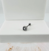 Rodyum Zirkon Taşlı Uç Kısmı : Pirinç Kıkırdak Bar Uzunluğu : 6 Mm / Bar Kalınlığı 0.8 Mm / Top Boyu 3 Mm - Pt0015