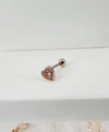 Rose Zirkon Taşlı Uç Kısmı : Pirinç Kıkırdak Bar Uzunluğu : 6 Mm / Bar Kalınlığı 0.8 Mm / Top Boyu 3 Mm - Pt0007-2