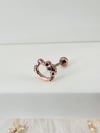 Rose Zirkon Taşlı Uç Kısmı : Pirinç Kıkırdak Bar Uzunluğu : 6 Mm / Bar Kalınlığı 0.8 Mm / Top Boyu 3 Mm - Pt0005-2