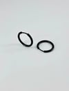Siyah   Çelik Erkek Küpe Çap (14 Mm) Kalınlık (2 Mm) - Ekp0004