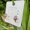 Xuping Mor Taşlı Su Damlası Küpe - Kp00215