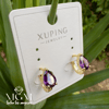 Xuping Mor Taşlı Su Damlası Küpe - Kp00215