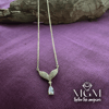 Zirkon Su Damlası Taşlı Kanat Kolye - Kl0015-b