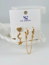 Zirkon Taşlı Üçlü Kombin Küpe - Kp00048