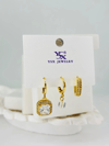 Zirkon Taşlı Üçlü Kombin Küpe - Kp00376