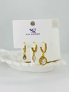 Zirkon Taşlı Üçlü Kombin Küpe - Kp00378