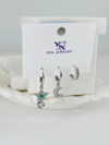 Zirkon Taşlı Üçlü Kombin Küpe - Kp00379