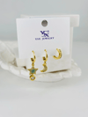 Zirkon Taşlı Üçlü Kombin Küpe - Kp00380