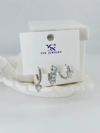 Zirkon Taşlı Üçlü Kombin Küpe - Kp00384