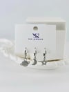 Zirkon Taşlı Üçlü Kombin Küpe - Kp00411
