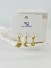 Zirkon Taşlı Üçlü Kombin Küpe - Kp00412