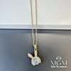 Zirkon Taşlı Zincir Çelik Uç Kısmı Pirinç Kolyeler 40 + 5 Cm Uzatma Payı - Kl0136