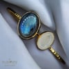 LABRORİT ve QUARTZ  22K ALTIN KAPLAMA 925 AYAR GÜMÜŞ BİLEKLİK