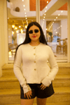 Bej Simli Peplum Triko Hırka - 1169