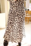 Beyaz Leoparlı Saten Etek - 1205