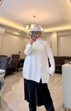 Beyaz Yan Fermuarlı Triko - 1148
