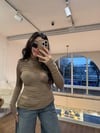 Krem Büzgülü Transparan Bluz - 1161