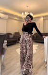 Leopar Saten Pantolon - 1141