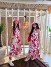 Pembe Çiçekli Elbise-1104