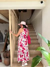 Pembe Çiçekli Elbise-1104