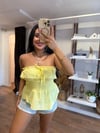 Sarı Straplez Bağcıklı Bluz - 1182