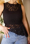 Siyah Dantelli Bluz - 1238