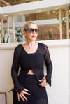 Siyah Dantelli Bluz - 1255