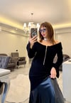 Siyah Fermuarlı Triko - 1164