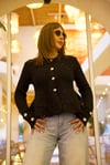 Siyah Simli Peplum Triko Hırka - 1169