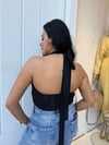 Siyah  Sırt Açık Bluz - 1185