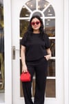 Siyah Taşlı Eşofman Takım - 1244