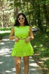 Yeşil Bisiklet Yaka Crop - 1273