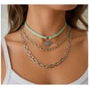 Albatros Kuşu Süet Choker _ Bakla Zincir İkili Set Kadın Kolye