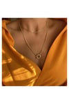 Altın Kaplama Halka Kilit & Zincir Ikili Kadın Choker Kolye