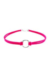 Fuşya Renk Kadın Süet Round Choker