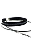 Gümüş İşleme Siyah Kadife At Nalı Choker Kolye