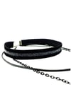 Gümüş İşleme Siyah Kadife At Nalı Choker Kolye