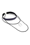 Gümüş İşleme Siyah Kadife At Nalı Choker Kolye