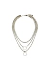 Gümüş Renk Çoklu Kadın Choker & Round Kolye