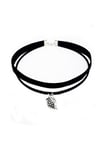 Gümüş Renk Nar Kadife -süet Choker Kolye
