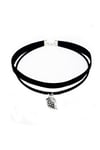 Gümüş Renk Nar Kadife -süet Choker Kolye