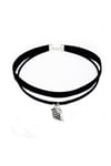 Gümüş Renk Nar Kadife -süet Choker Kolye