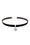 Kahverengi Kadife Kadın Kar Tanesi Choker Kolye